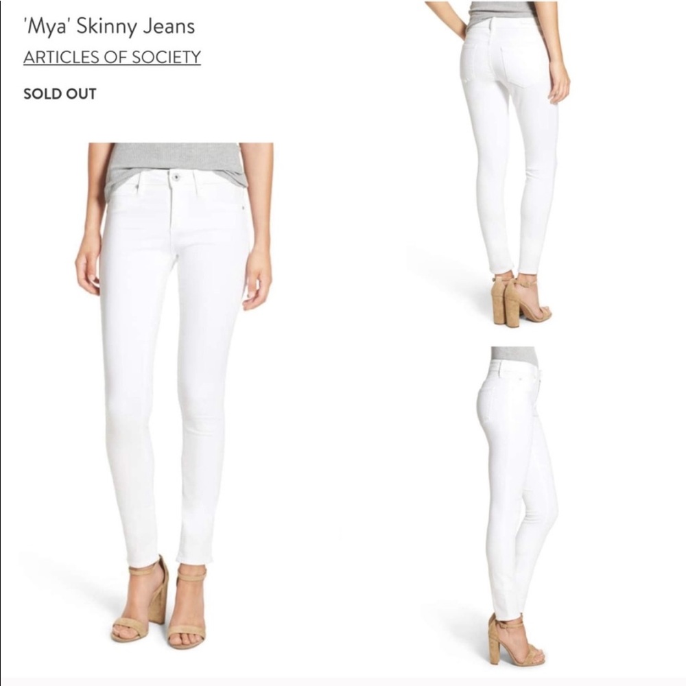 Articles of Society Mya Skinny Jean in Optic White